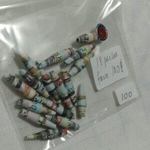 One-of-a-kind handmade/hand rolled paper beads/jewelry making/craft supplies/DIY